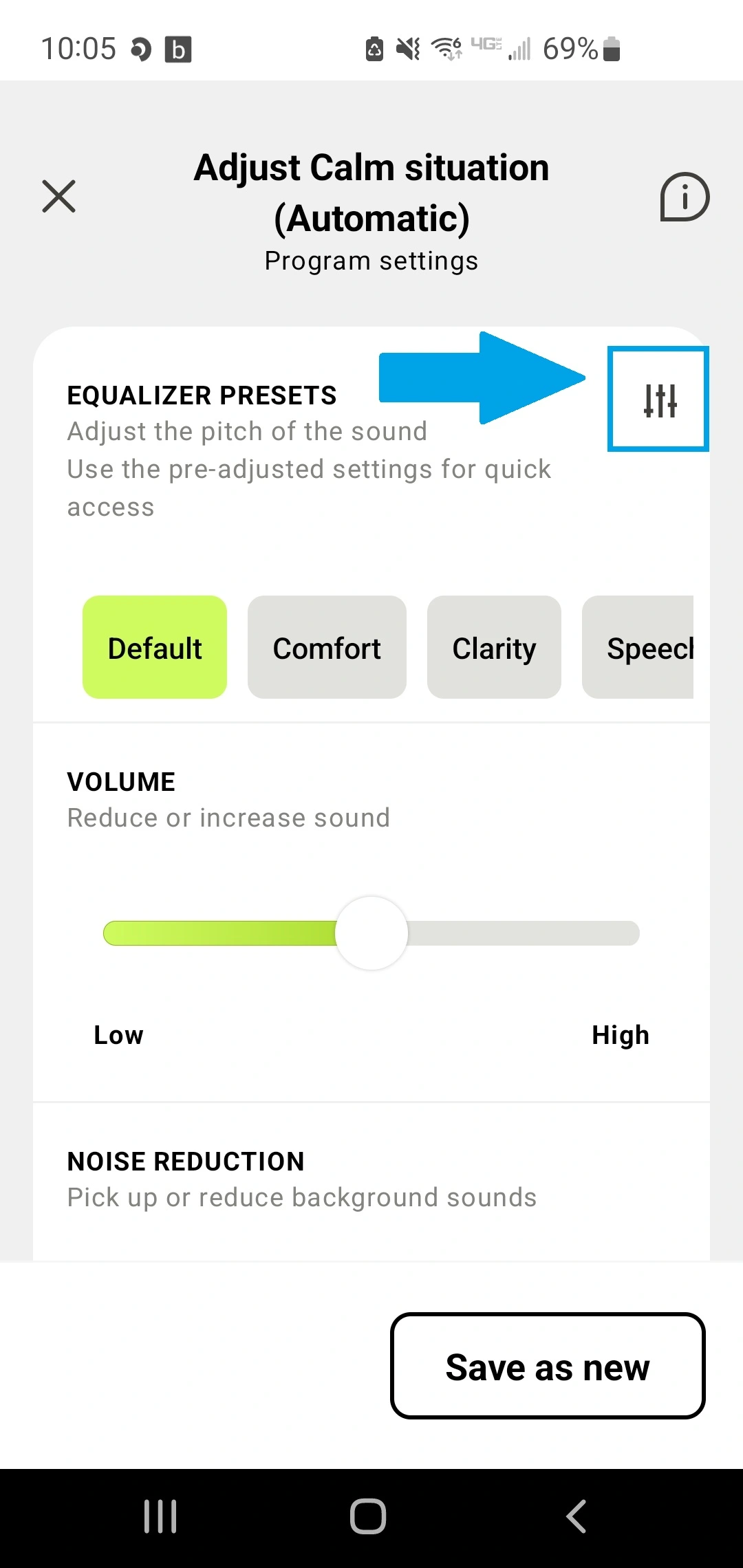 My Phonak App Hearing Aid Control For Bass/Treble Adjustments to Hearing Aids Equalizer